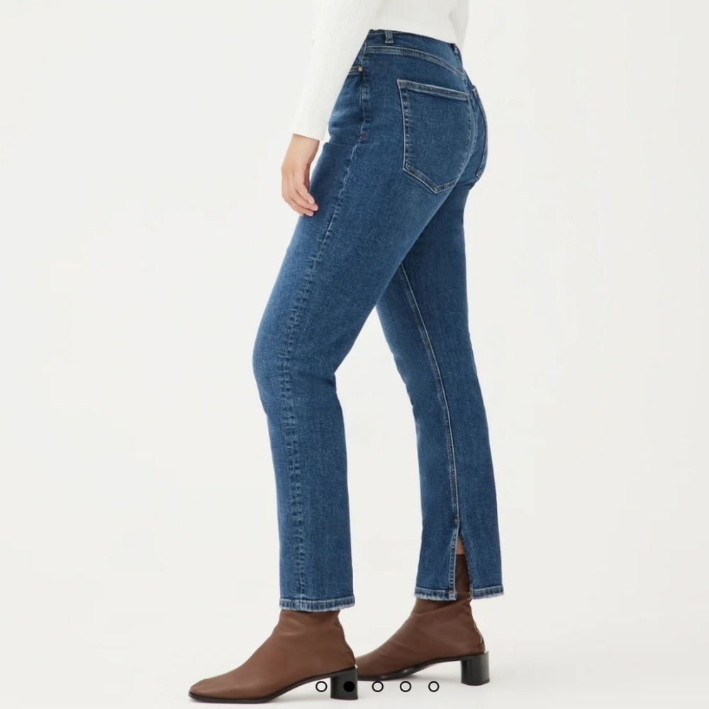 Warp + Weft MAB Slim Straight split‎ hem jeans